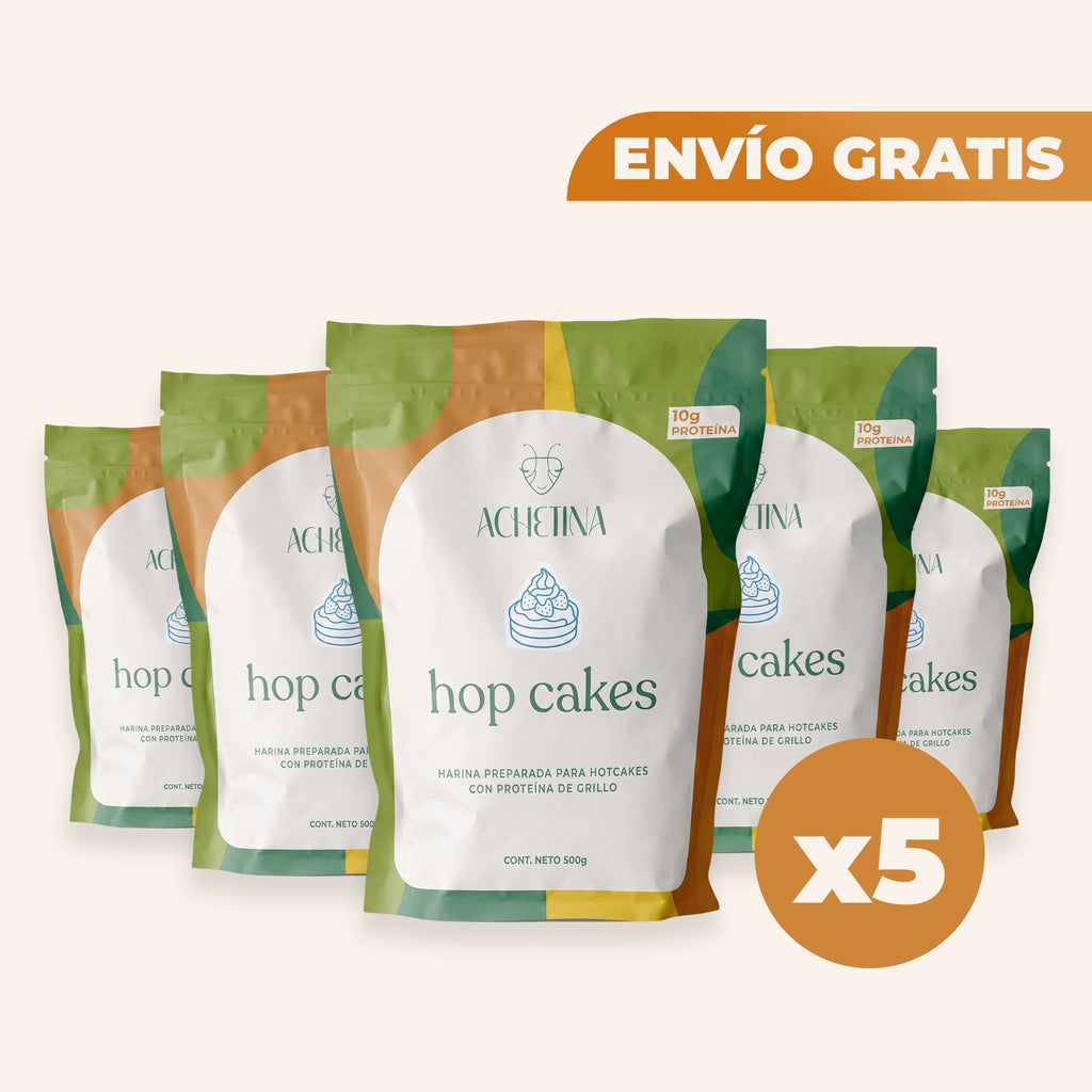 Power Pack Hop Cakes Achetina (5 Bolsas) – Harina con Proteína de Grillo + Envío Gratis