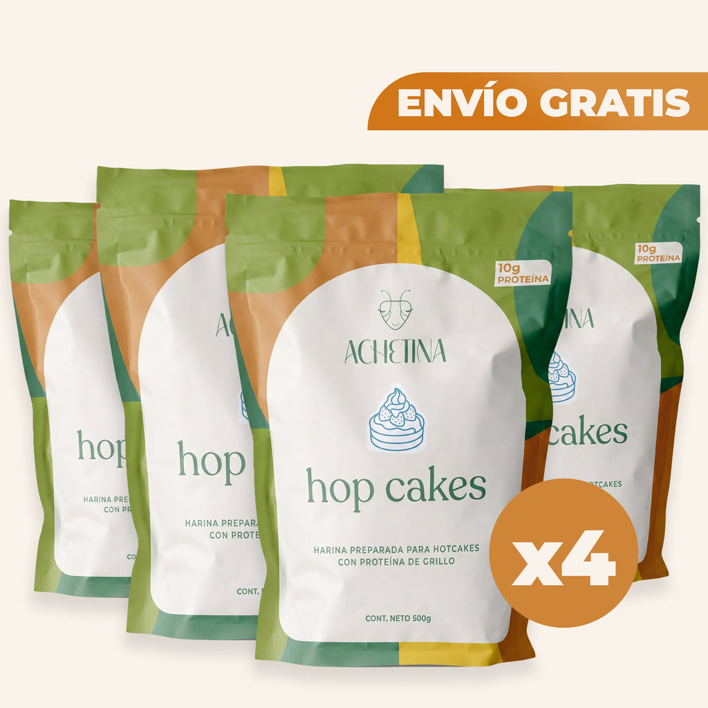 Family Pack Hop Cakes Achetina (4 Bolsas) – Harina con Proteína de Grillo + Envío Gratis